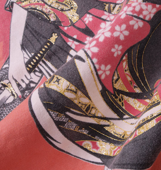 絡繰魂抜刀娘 Tシャツ半袖 ピンク