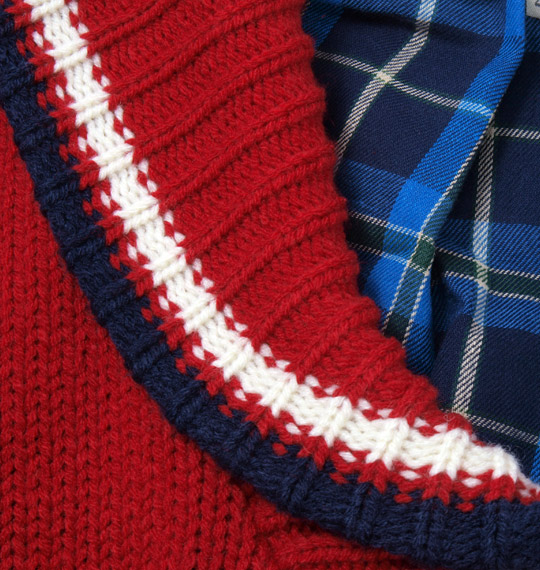 Greengates カウチンセーター レッド