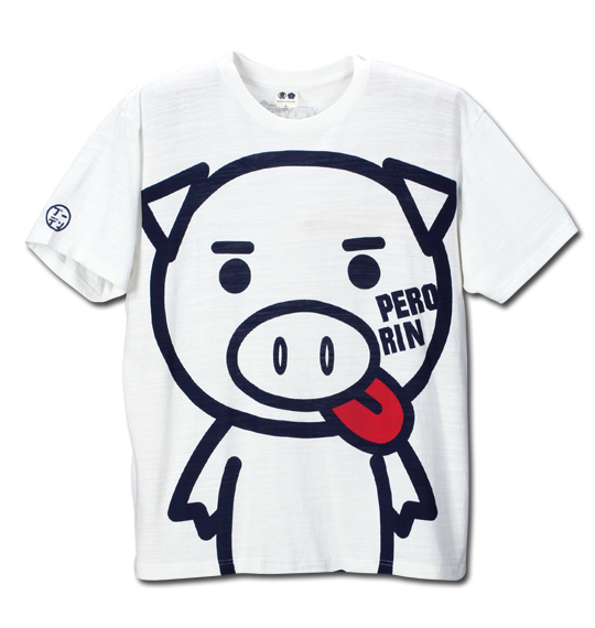 豊天 PERORIN美豚柄半袖Tシャツ オフホワイト