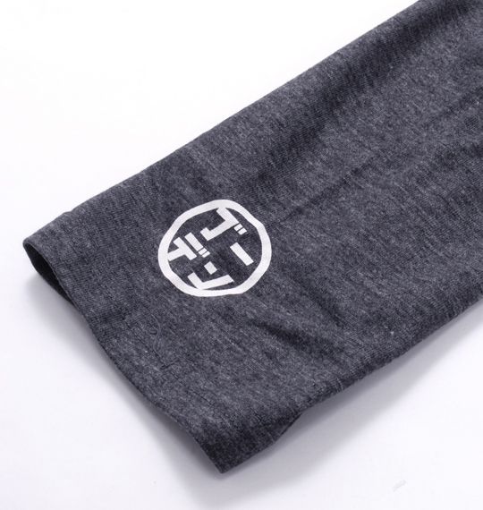 豊天 フェイクレイヤード長袖Tシャツ ネイビー×チャコール