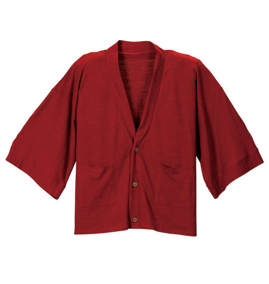 豊天 なごみカーディガン エンジ