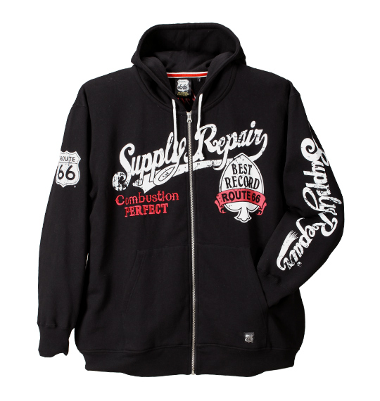 ROUTE66 フルジップパーカー ブラック