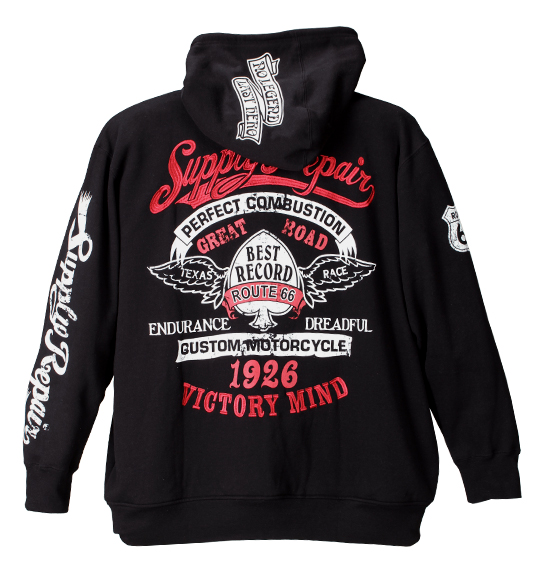 ROUTE66 フルジップパーカー ブラック