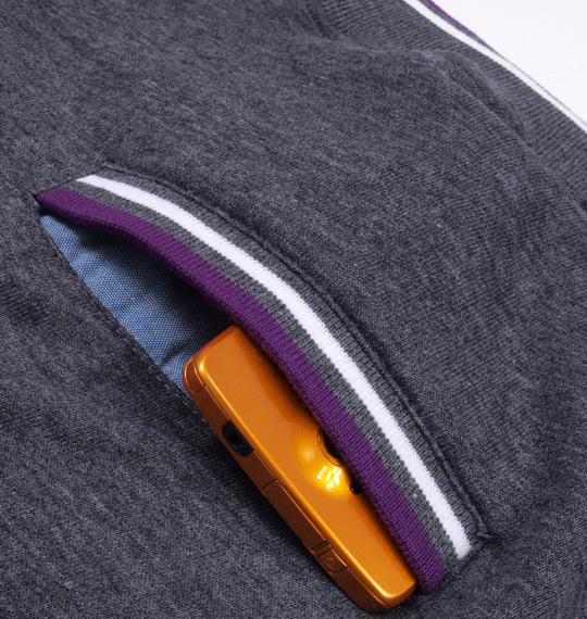 launching pad ミニ裏毛Vカーディガン チャコール杢