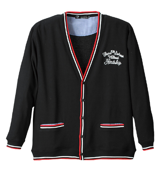 launching pad ミニ裏毛Vカーディガン ブラック