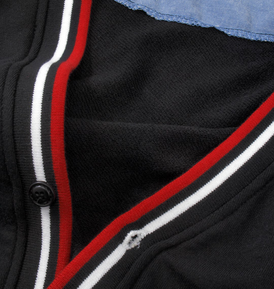 launching pad ミニ裏毛Vカーディガン ブラック