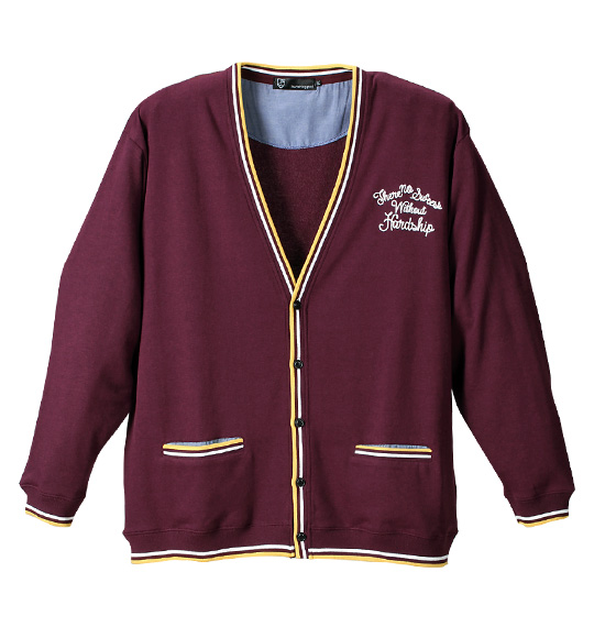 launching pad ミニ裏毛Vカーディガン パープル