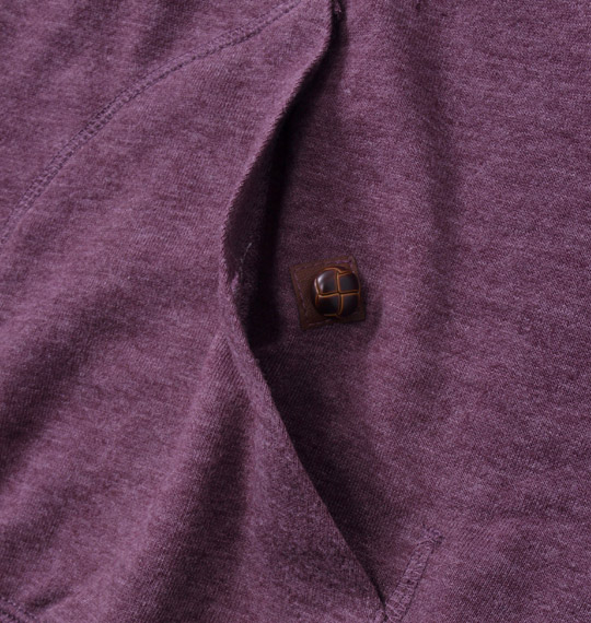 launching pad ミニ裏毛PU使いフルジップパーカー パープル杢