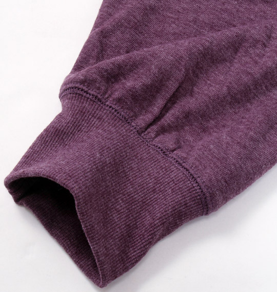 launching pad ミニ裏毛PU使いフルジップパーカー パープル杢