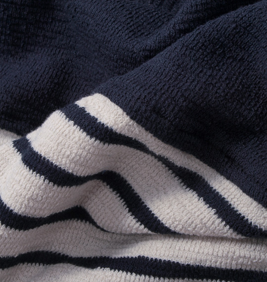 Free gate ボーダー切替カーディガン アイボリー×ネイビー