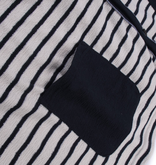 Free gate ボーダー切替カーディガン アイボリー×ネイビー