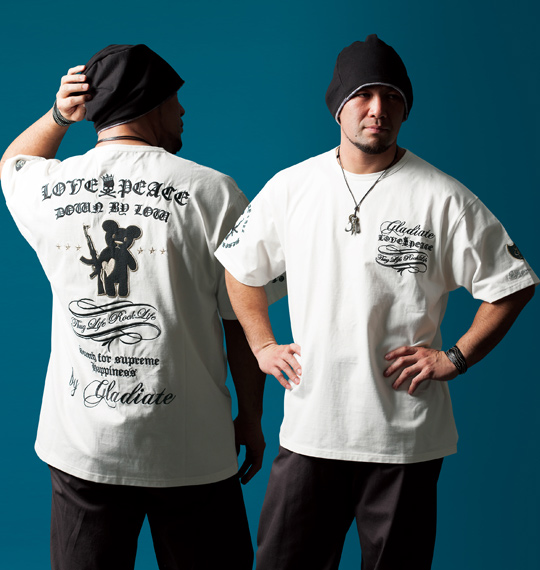 GLADIATE 刺繍半袖Tシャツ ホワイト