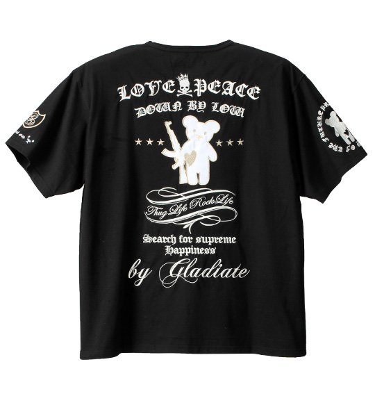 GLADIATE 刺繍半袖Tシャツ ブラック