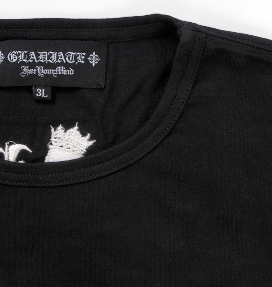 GLADIATE 刺繍半袖Tシャツ ブラック