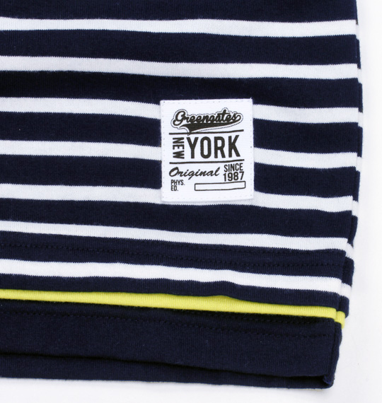 Greengates ボーダー半袖VTシャツ オフホワイト×ネイビー
