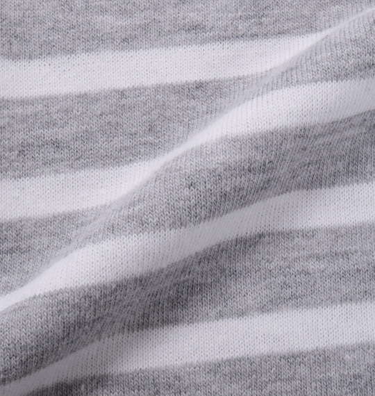 Greengates ボーダー半袖VTシャツ モクグレー×オフホワイト