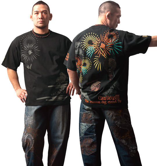 絡繰魂旅狸 半袖Tシャツ ブラック