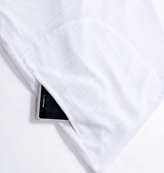 EUROYAL 半袖フルジップパーカー+フェイク半袖UTシャツ ホワイト×ブラック