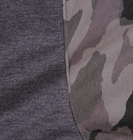 RIMASTER カモフラ柄使いプルパーカー チャコール杢