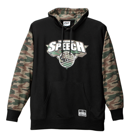 RIMASTER カモフラ柄使いプルパーカー ブラック