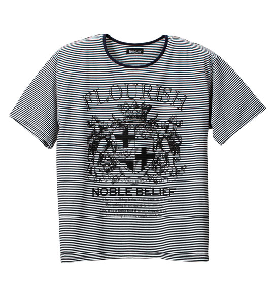 WILD LIFE カーディガン+ボーダー半袖Tシャツ レッド杢