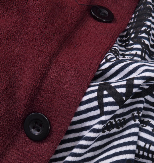 WILD LIFE カーディガン+ボーダー半袖Tシャツ レッド杢