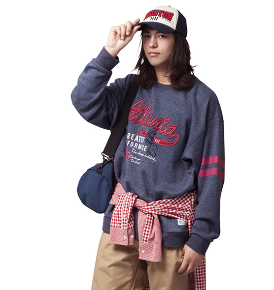 Free gate ライト起毛クルートレーナー ネイビー杢