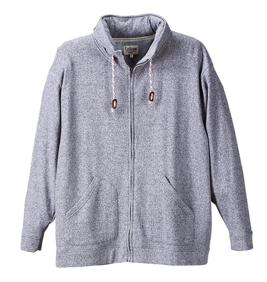 COLLINS カラー杢スタンドジャケット グレー杢