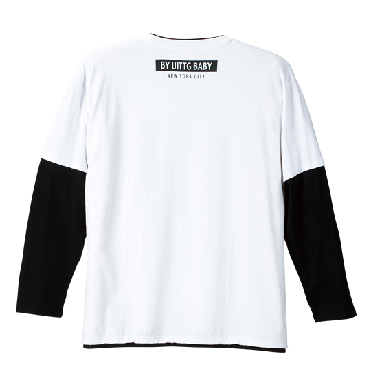 UITTG フェイクレイヤード長袖Tシャツ ホワイト