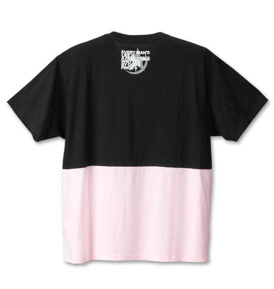 RIMASTER バイカラー半袖Tシャツ ブラック×ライトピンク