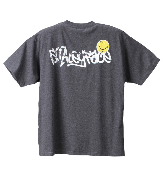 SMILEY FACE 半袖Tシャツ チャコール杢