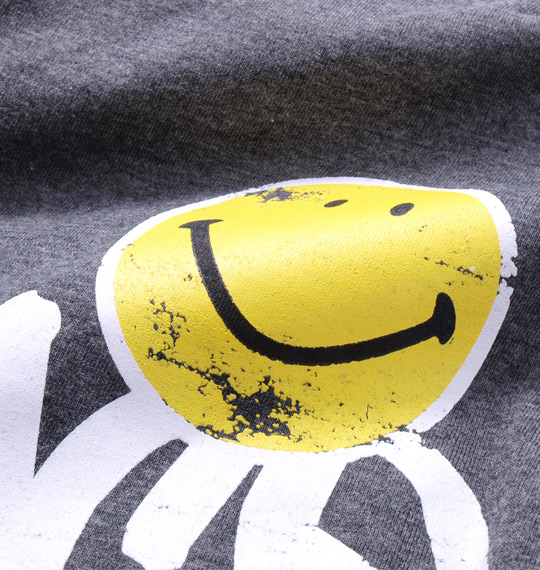 SMILEY FACE 半袖Tシャツ チャコール杢