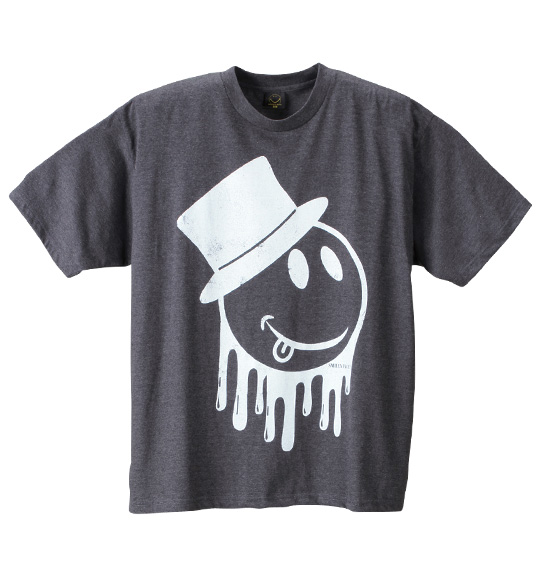 SMILEY FACE 半袖Tシャツ チャコール杢