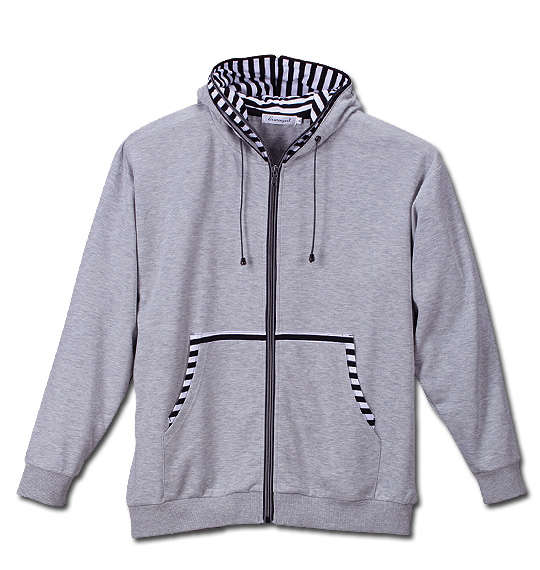 EUROYAL ダンボールニットWフードパーカー モクグレー