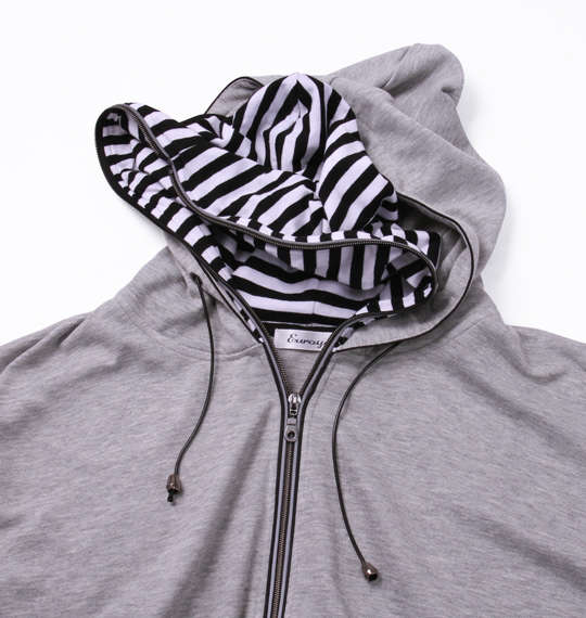 EUROYAL ダンボールニットWフードパーカー モクグレー