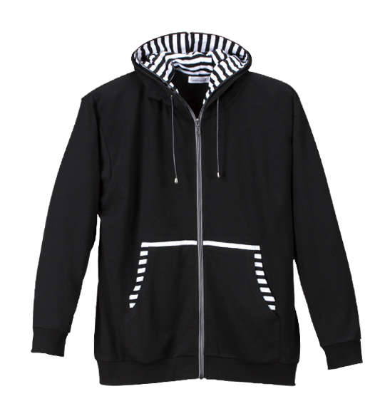 EUROYAL ダンボールニットWフードパーカー ブラック