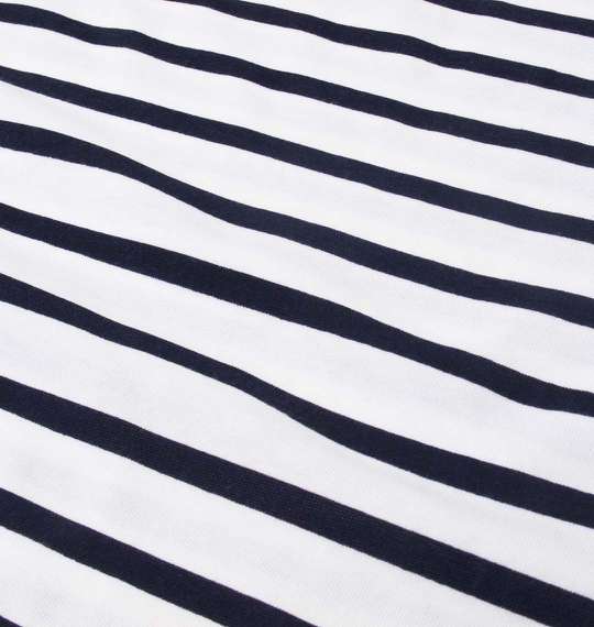 Timely Warning パネルボーダー長袖Tシャツ オフホワイト