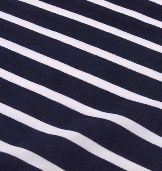 Timely Warning パネルボーダー長袖Tシャツ ネイビー