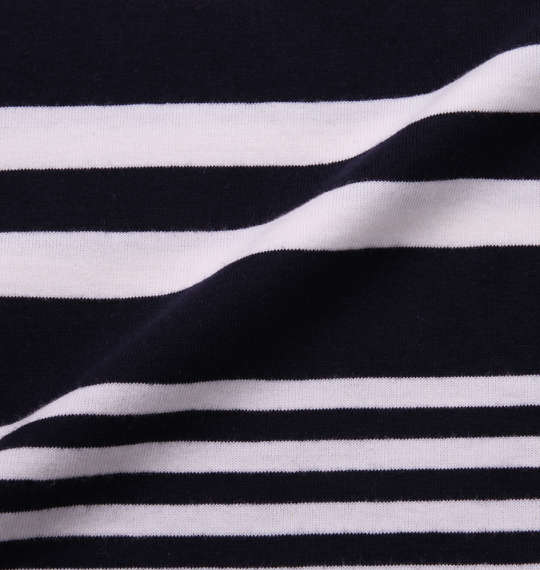 LOUXS UNION WORKS ランダムボーダー半袖VTシャツ ネイビー×オフホワイト