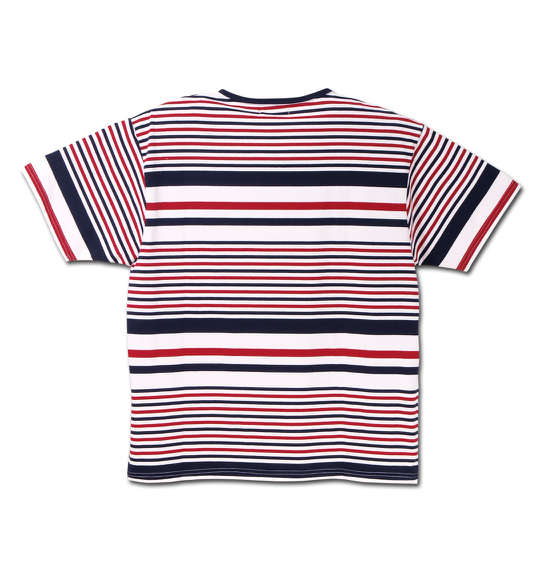 LOUXS UNION WORKS ランダムボーダー半袖VTシャツ オフホワイト×レッド