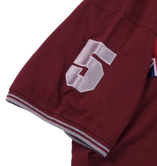 LOUXS UNION WORKS 鹿の子ワッペン半袖ポロシャツ ワイン