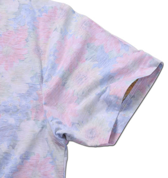 Beno 花柄裏プリント半袖Tシャツ オフホワイト