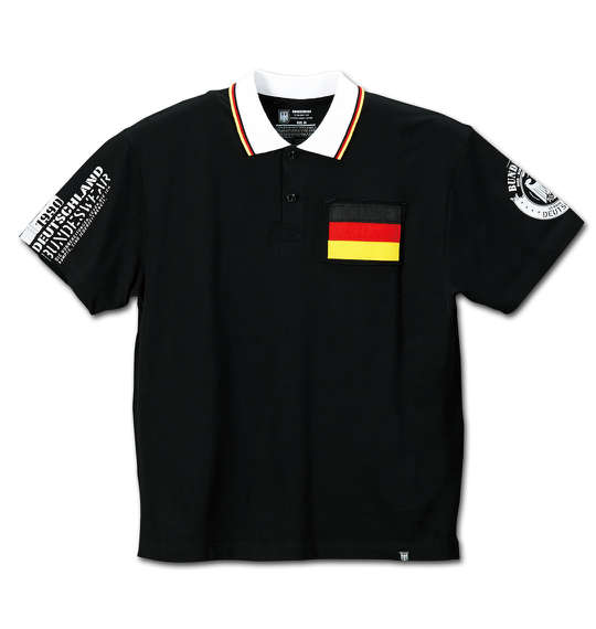 BUNDESWEAR 鹿の子半袖ポロシャツ ブラック