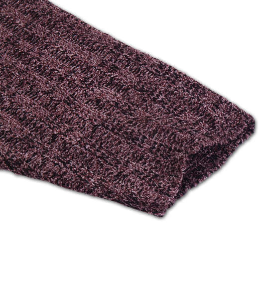 COLLINS モールスタンド衿フルジップセーター ワイン杢