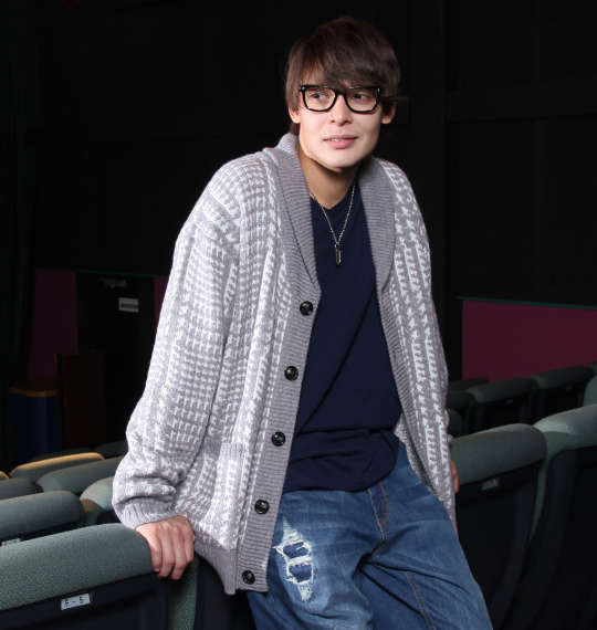 Free gate ビッググレンチェックショールカーディガン グレー