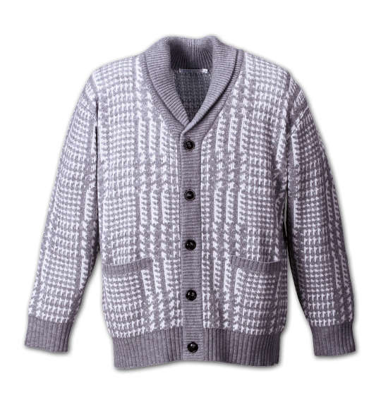 Free gate ビッググレンチェックショールカーディガン グレー