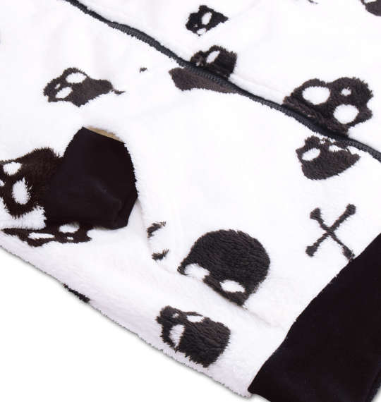 WILD LIFE 総柄ボアフルジップパーカー オフホワイト