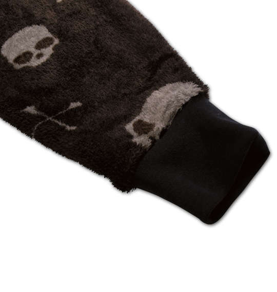 WILD LIFE 総柄ボアフルジップパーカー ブラック