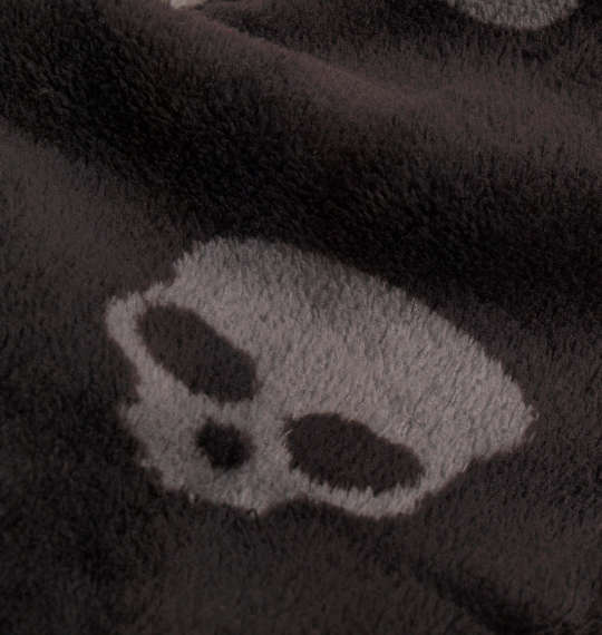 WILD LIFE 総柄ボアフルジップパーカー ブラック