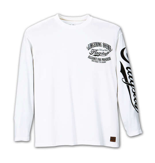 FLAGSTAFF 刺繍&プリント長袖Tシャツ ホワイト